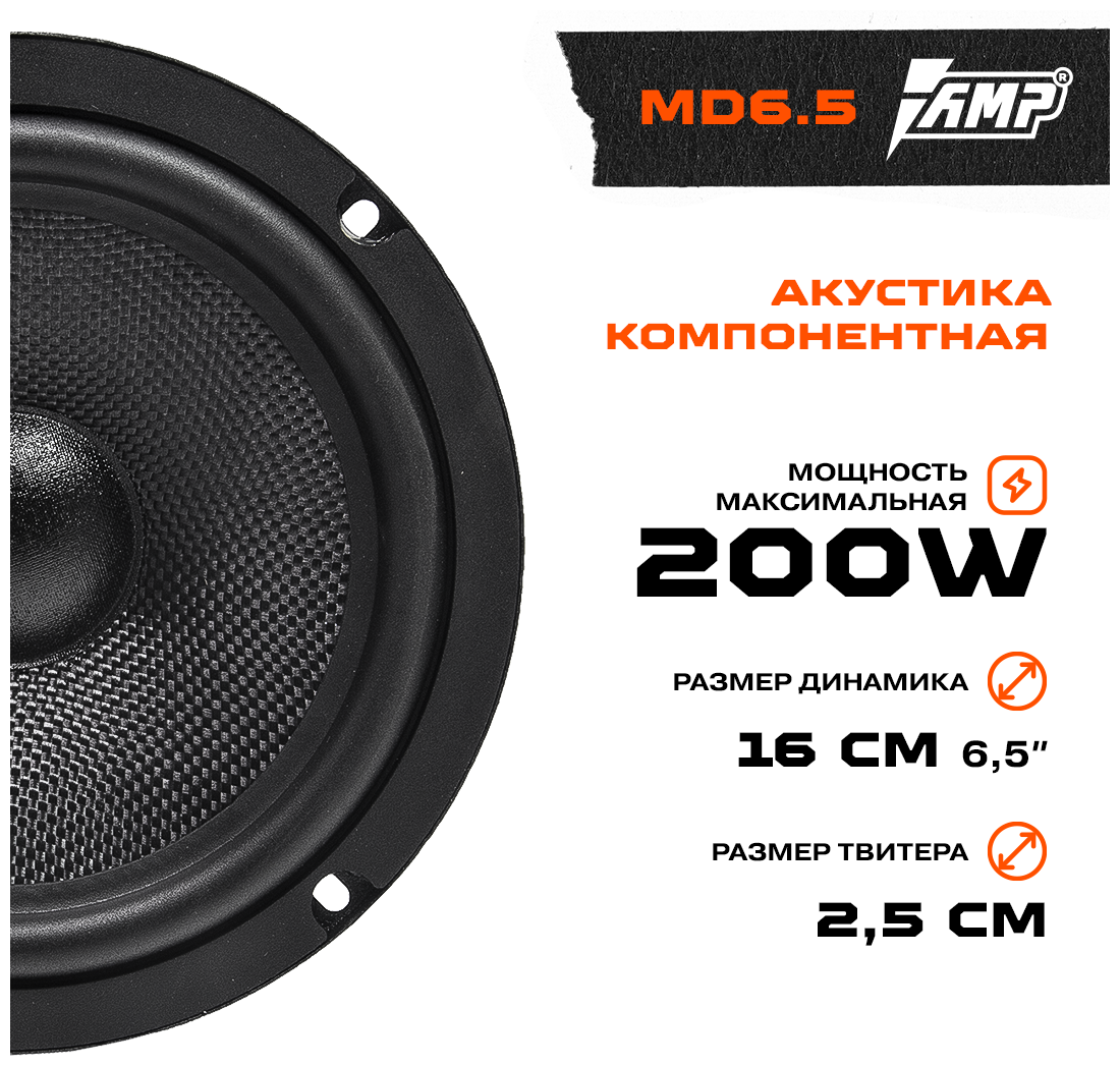 Акустика компонентная AMP PRO (MD) 6.5