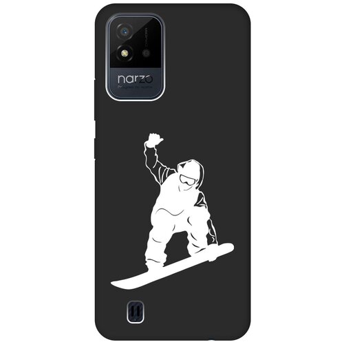 Матовый чехол Snowboarding W для Realme narzo 50i / Рилми Нарзо 50и с 3D эффектом черный матовый чехол today w для realme narzo 50i рилми нарзо 50и с 3d эффектом черный