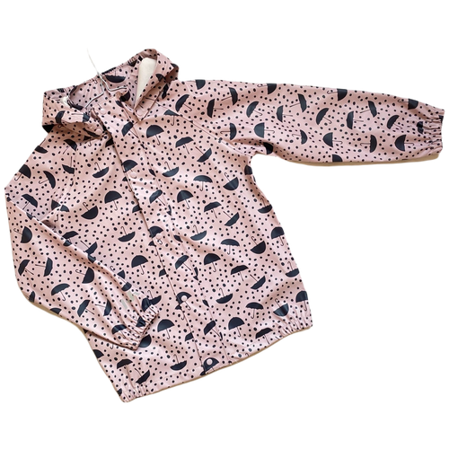 Куртка непромокаемая детская дождевик непромокайка для девочки прорезиненная, размер 140 Нет бренда цвет розовый/черный