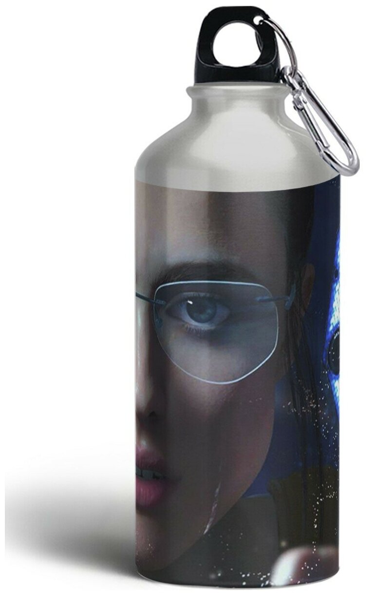 Бутылка спортивная,туристическая фляга, 500мл с карабином Death Stranding(Локни,компьютерные игры) - 504