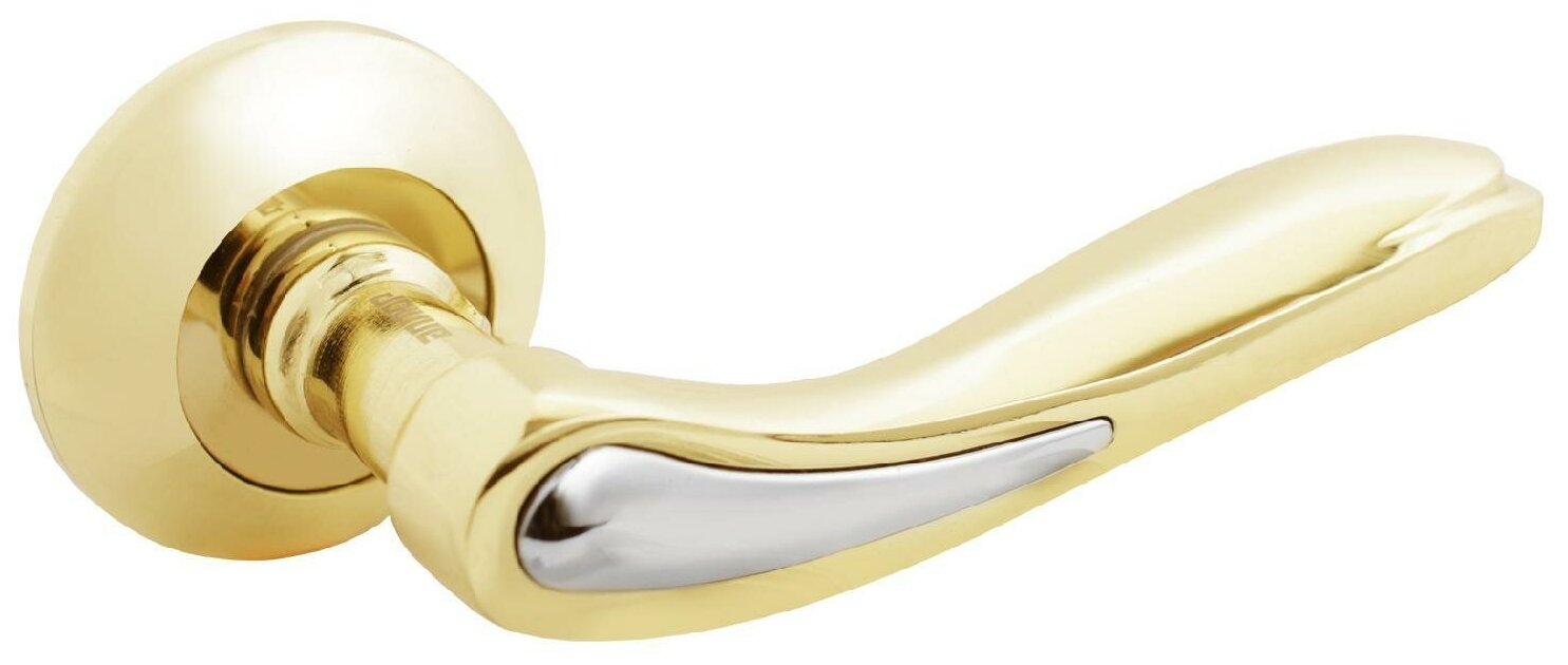Ручка дверная межкомнатная аллюр АРТ "лайза" PB/CP (1862), цвет золото/хром,