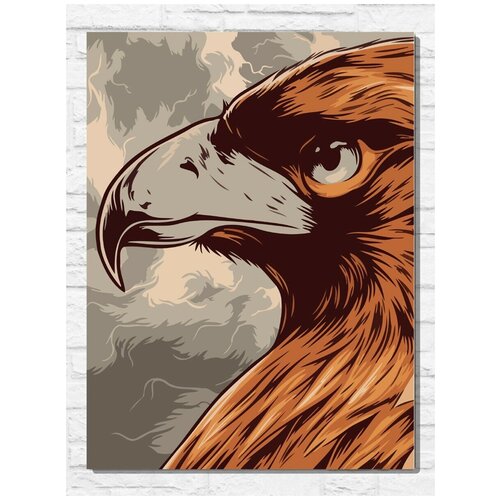 картина по номерам на холсте сокол в зимнем лесу птица лес 9374 в 30x40 Картина по номерам на холсте красочная орёл (сокол) - 9221 В 30x40