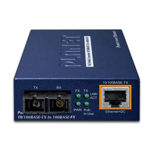 Медиаконвертер PLANET FTP-802S15 с PoE со 100Base-FX в 10 / 100Base-TX (SC, SM) - 15 км медиаконвертер planet ftp 802s15 с poe со 100base fx в 10 100base tx sc sm 15 км