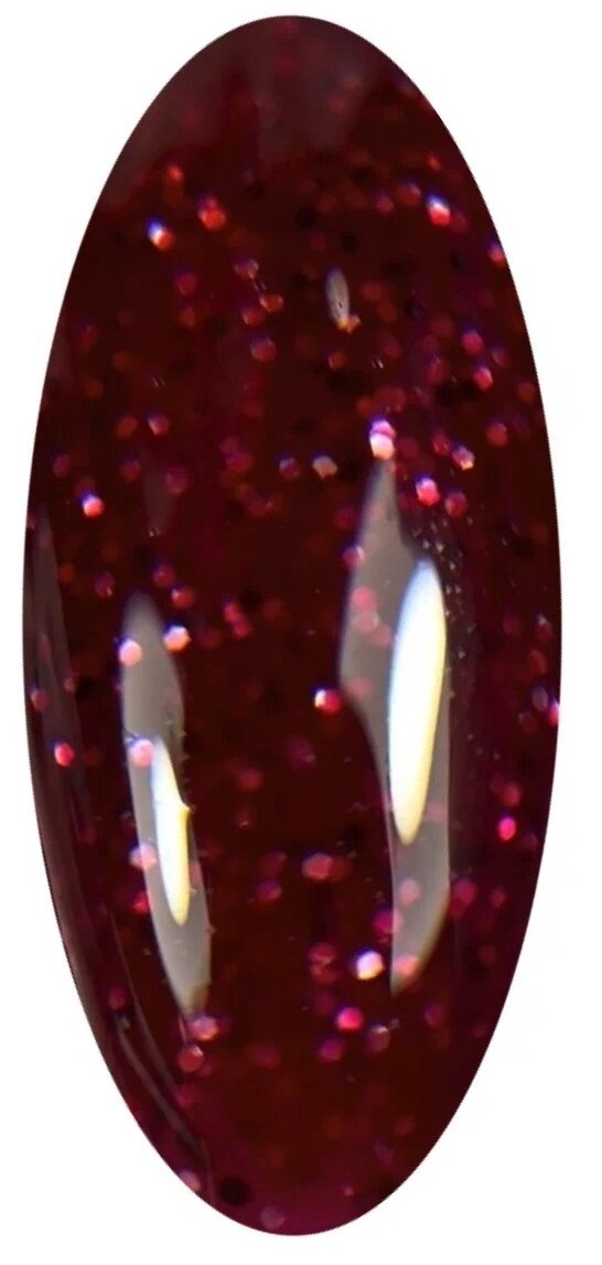 BSG Цветная жесткая база Colloration Hard №61 - Глубокий "винный" с крупным красным и черным шиммером (20 мл)