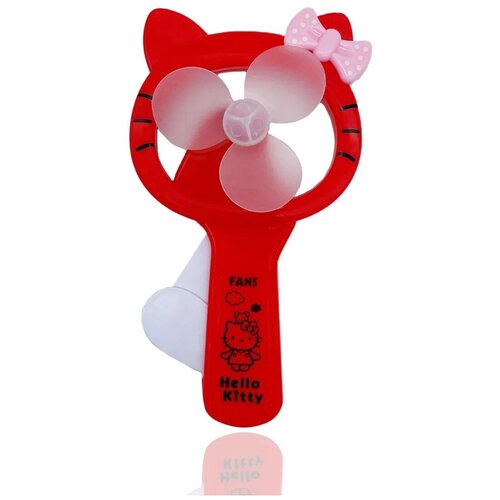 Детский ручной портативный игрушка - вентилятор с Китти Hello Kitty красный 20 см 29900₽