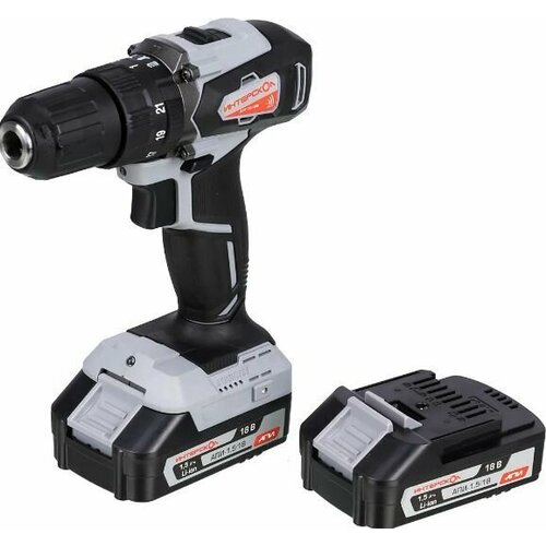 Дрель-шуруповерт аккумуляторная ИНТЕРСКОЛ ДА-1318ВК 45 комби АПИ бесщёточный привод Li-ion кейс 15Ач 2 аккум ЗУ 1206100₽