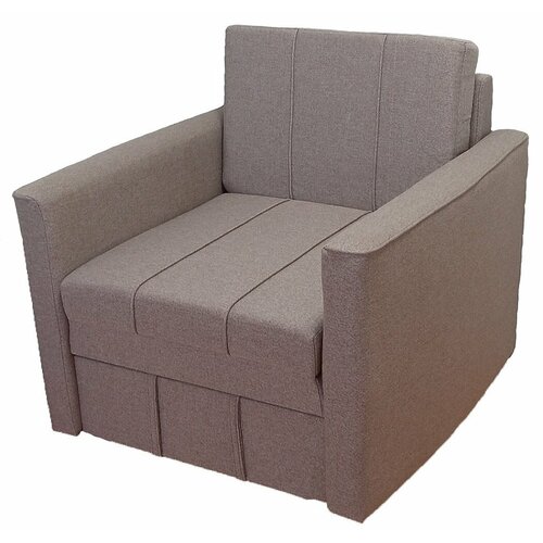 Малогабаритный диван-кровать StylChairs Сёма, ширина 90/93 см, обивка: ткань рогожка, цвет: бежево-коричневый