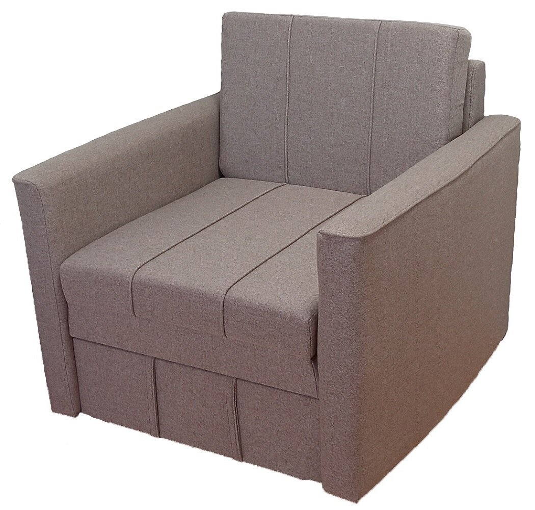Малогабаритный диван-кровать StylChairs Сёма, ширина 90/93 см, обивка: ткань рогожка, цвет: бежево-коричневый