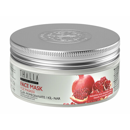 THALIA NATURAL BEAUTY Clay-Pomegranate Face Mask Маска глиняная для лица с экстрактом граната очищающая, 100 мл маска глиняная для лица thalia natural beauty clay pomegranate 100 мл