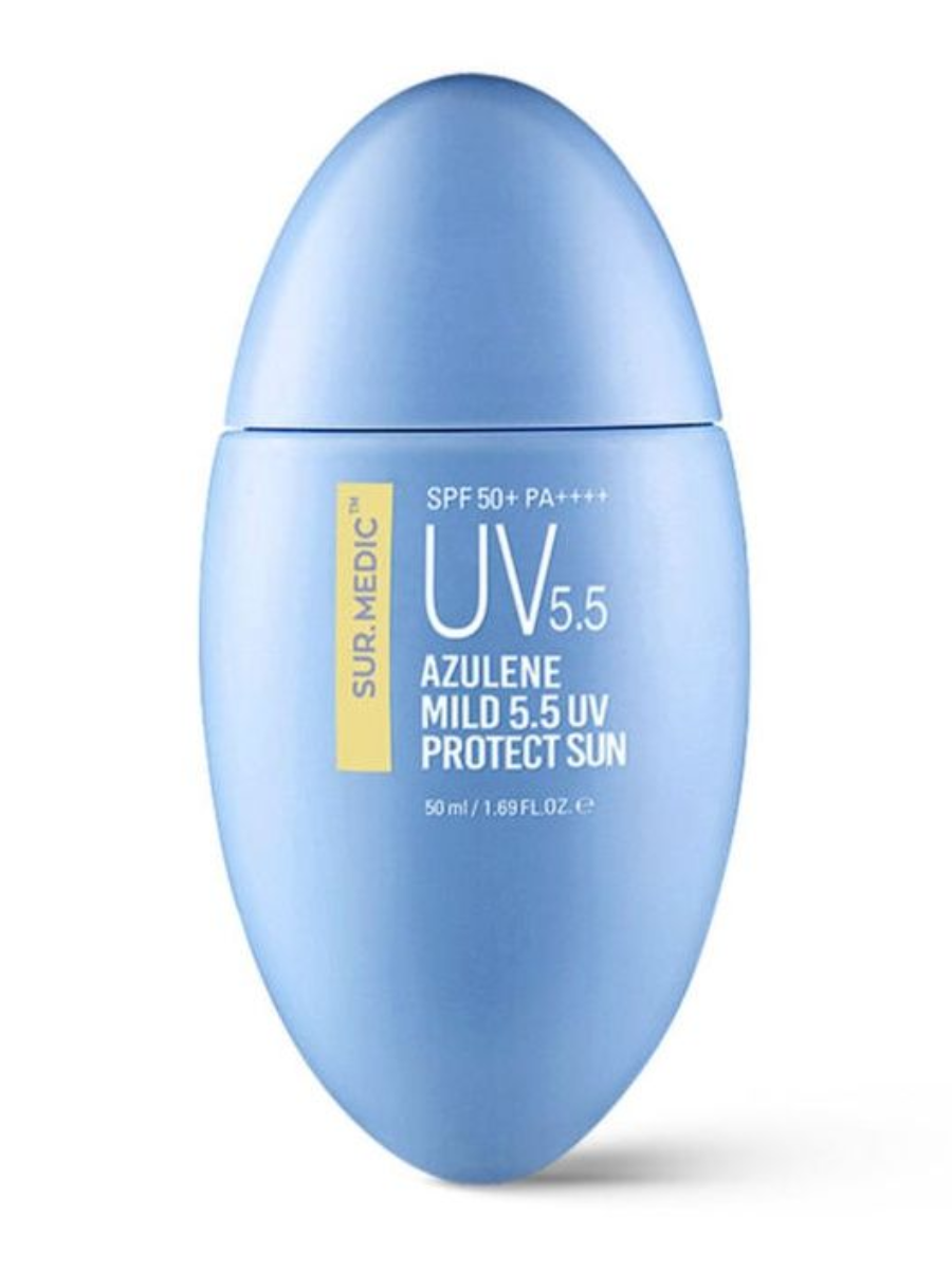 Солнцезащитный крем с азуленом, успокаивающий Sur. Medic+ Azulene Mild 5.5 UV Protect Sun, 50 мл