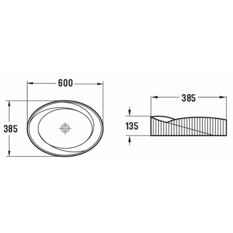Раковина накладная OTTO-787-50, керамическая, овальная, белая, для ванной комнаты — фото 1