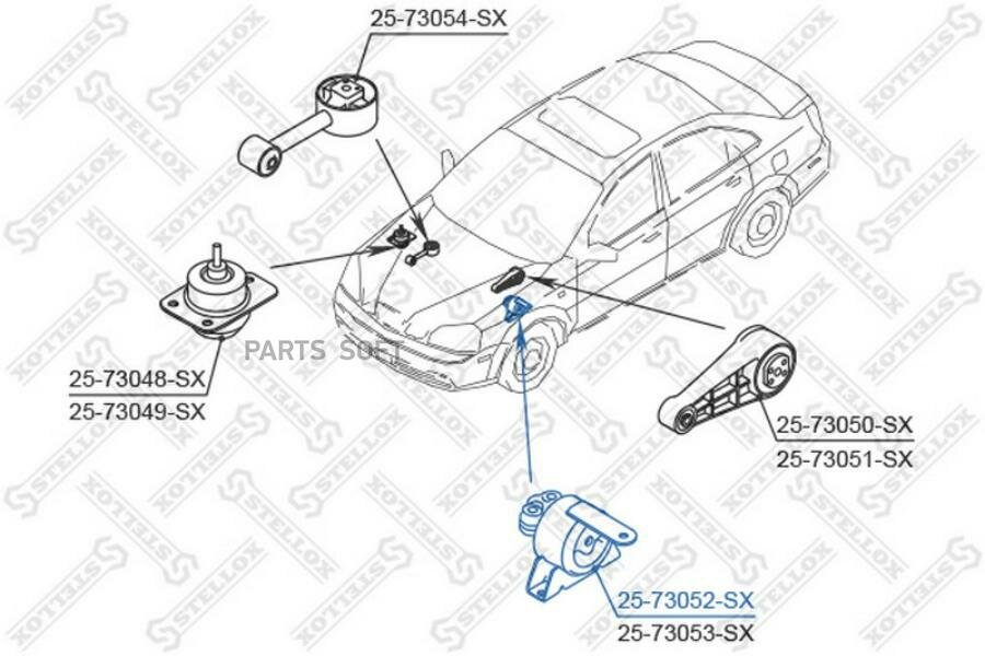 STELLOX 2573052SX 25-73052-SX_подушка ДВС левая!\ Daewoo Lacetti 1.4/1.6 DOHC MPI 04