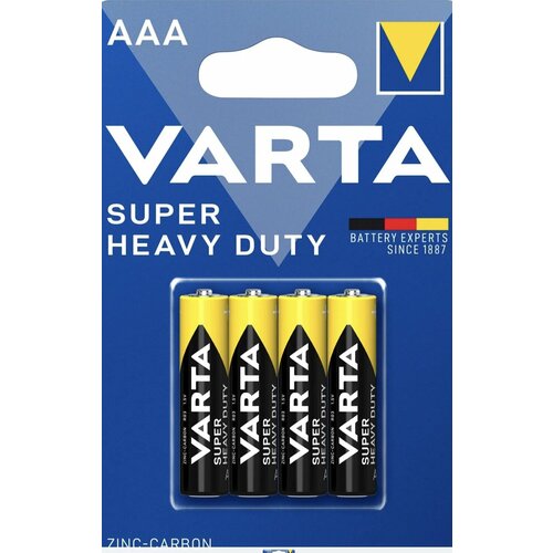 Батарейки VARTA Super Heavy Duty/ LR03 AAA, мизинчиковые, 4 шт. элемент питания varta super heavy duty zinc carbon d lr20 2 шт