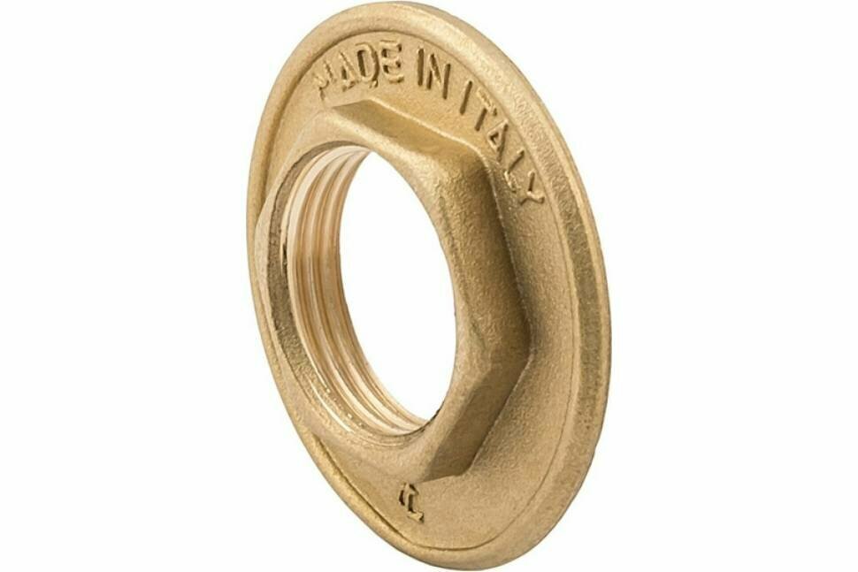 фото Стопорная гайка ELSEN В 3/4" латунь, с фланцем EBF25.34