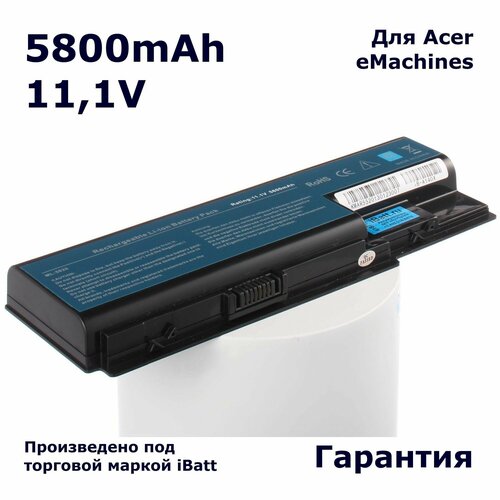 Аккумулятор iBatt 5800mAh, для Aspire 8735ZG 8930G-734G32BN 8930G-944G64BN E510 E520 G525 E720 E510-1A1G12E510-301G08E520-572G12E720-322G16Mi