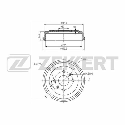 Тормозной барабан, ZEKKERT BS-5454 (1 шт.)