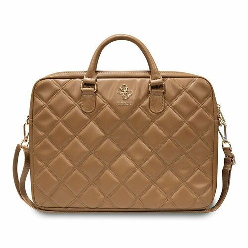 Guess для ноутбуков 15/16 сумка Quilted Bag 4G metal logo with Zipper Brown