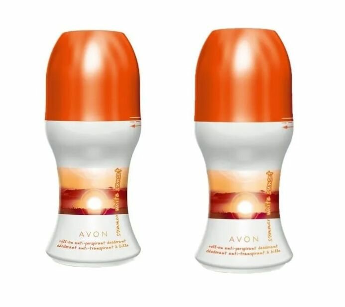 AVON Дезодорант-антиперспирант с шариковым аппликатором Summer White Sunset, 2 шт * 50 мл