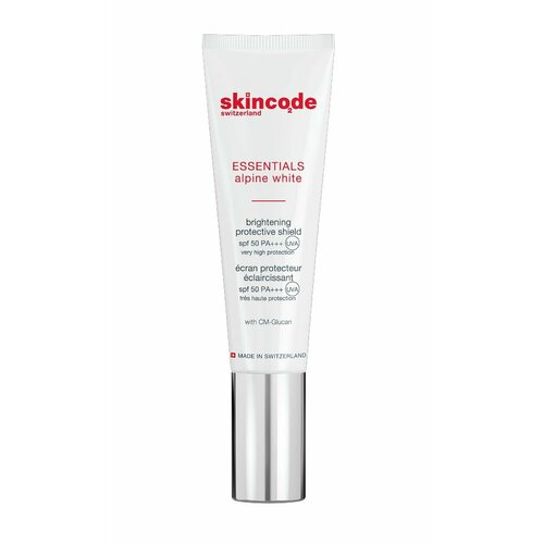 SKINCODE Осветляющий защитный крем spf 50+ Alpine White Brightening Protective Shield осветляющий защитный крем для лица essentials alpine white brightening protective shield spf50 pa 30мл