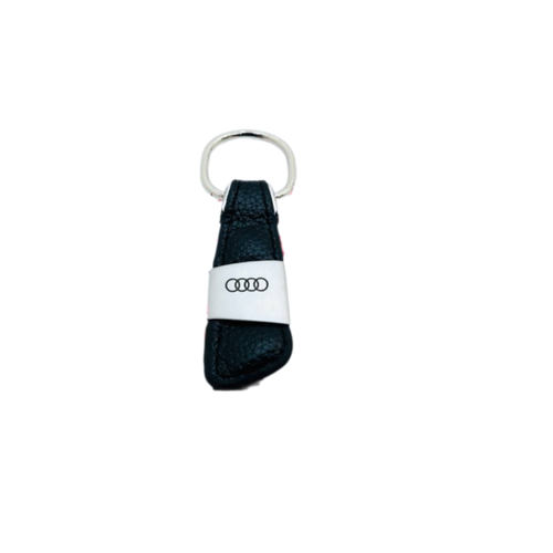 Брелок MGS-Tuning Брелок язычок кожа на ключ Audi, глянцевая фактура, Audi, серебряный, черный