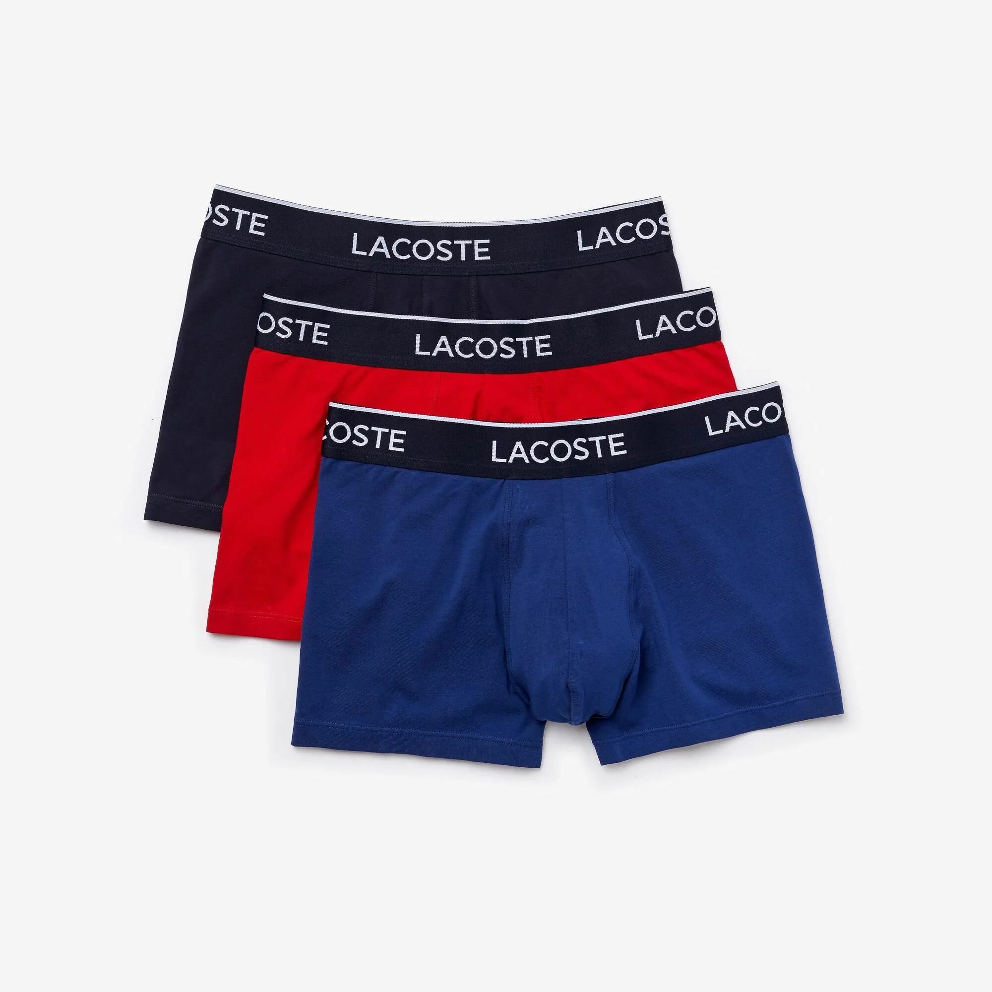 Трусы LACOSTE, комплект из 3 шт., размер TS, темно-синий/красный/синий