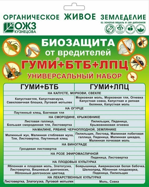 Удобрение Гуми 6 г + БТБ 25 г + ЛПЦ 25 г