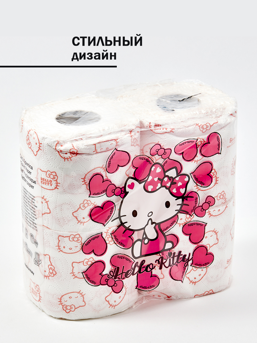 Туалетная бумага World cart hello kitty 4сл 4рул (I043A112-10HKD) - фото №7