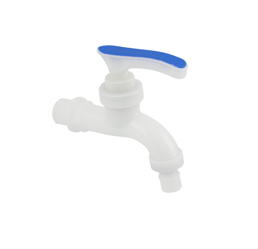 фото Кран водоразборный 1/2, 10 см, металлокерамика из высокопрочного пластика АБС, белый