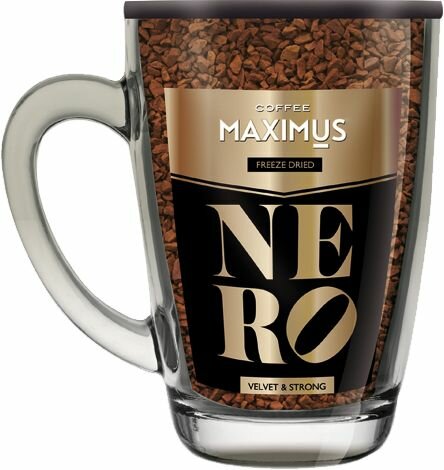 Кофе растворимый Maximus Nero, стеклянная кружка, 70 гр. 2 шт.