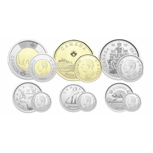Канада 2023 - 2024 Король Карл III (2023-2024) - набор 6 монет набор канада 12 монет 2000 год миллениум