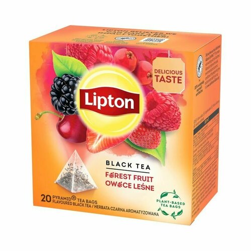 Чай черный Lipton со вкусом лесных ягод (20 пирамидок) 34 г (из Эстонии)