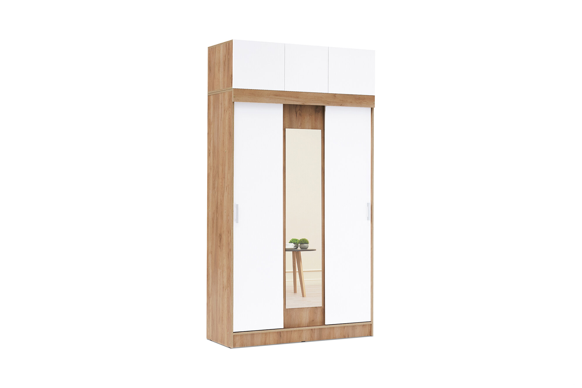 фото Шкаф-купе Миф Роджина графит / дуб крафт, 130x52x240 см