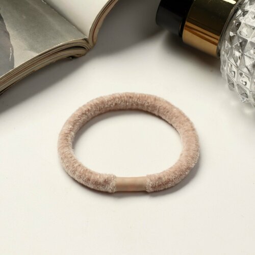 Резинка для волос Спорт классика бархат 5 см бежевый 378₽