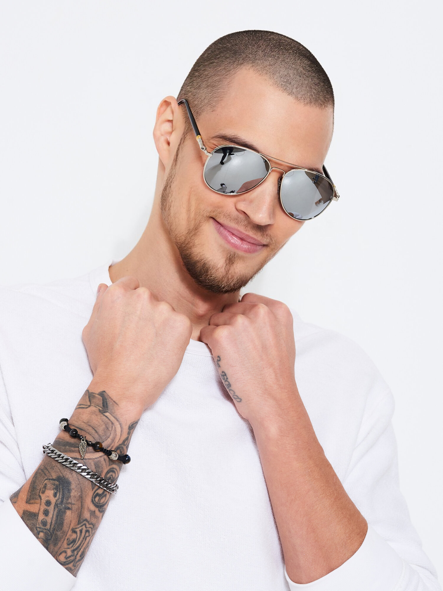 Солнцезащитные очки Zabologen, серебристый — фото 1