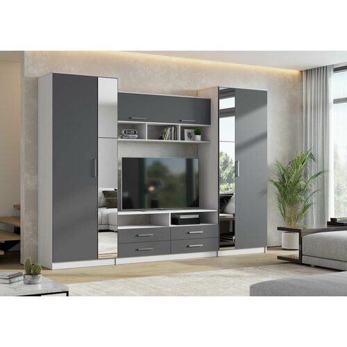 Гостиная Палермо-7 Анкор белый/графит