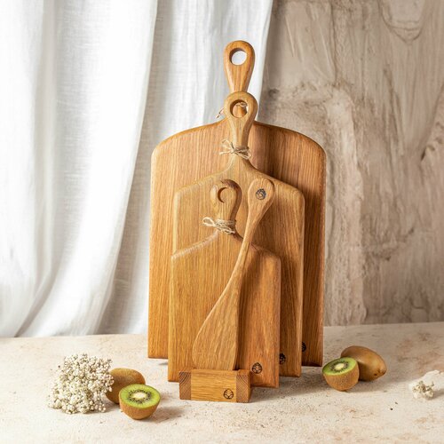 Набор кухонных разделочных досок для нарезки подачи и сервировкицельный дуб 5990₽