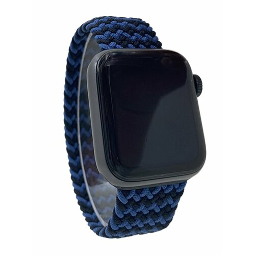 Нейлоновый ремешок для Apple Watch 1-9 / SE (38/40/41 мм), без застежки, черно-синий, размер XS