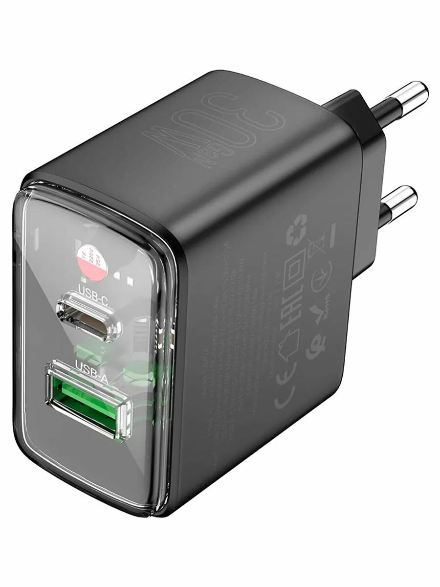Сетевое зарядное устройство PD30W + QC3.0 EU 30W — фото 1