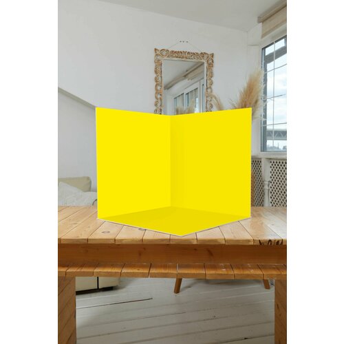 Фон для фото угловой 48/49 см для съемки предметов. Фотозона для предметной съемки желтый