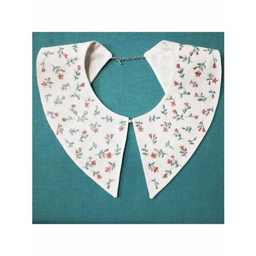 Воротник съемный с вышивкой льняной