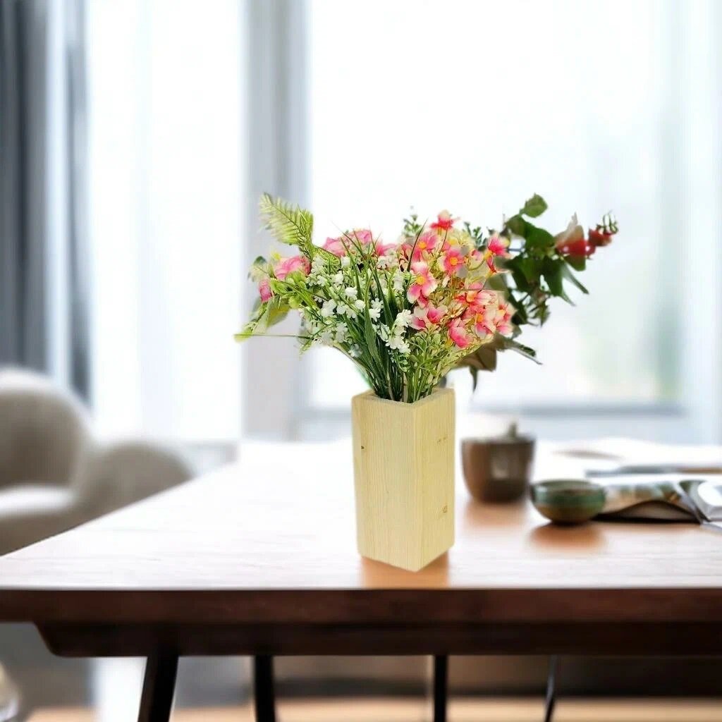 фото Каштановая Ваза настенная для цветов и сухоцветов декор на стену