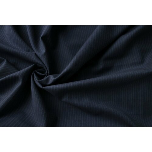 Ткань синяя шерсть в голубую полоску