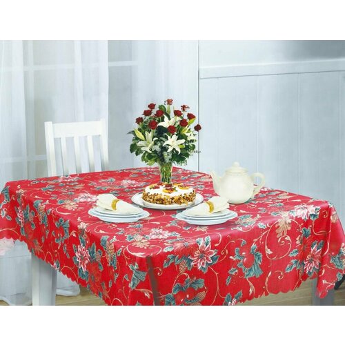 Скатерть новогоднее настроение белая полиэстер 130х80 см Koopman International 3779₽