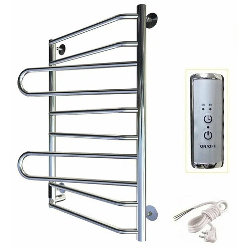 Полотенцесушитель электрический WORK-Дефендер 80x50 нержавеющая сталь с терморегулятором 10 перекладин подключение слева 19919₽