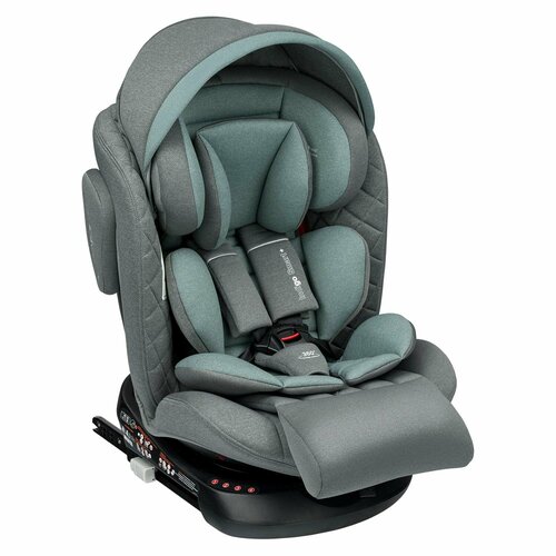 Автокресло Indigo SMART+ Isofix, серо-зеленый, подходит для детей с рождения 0+