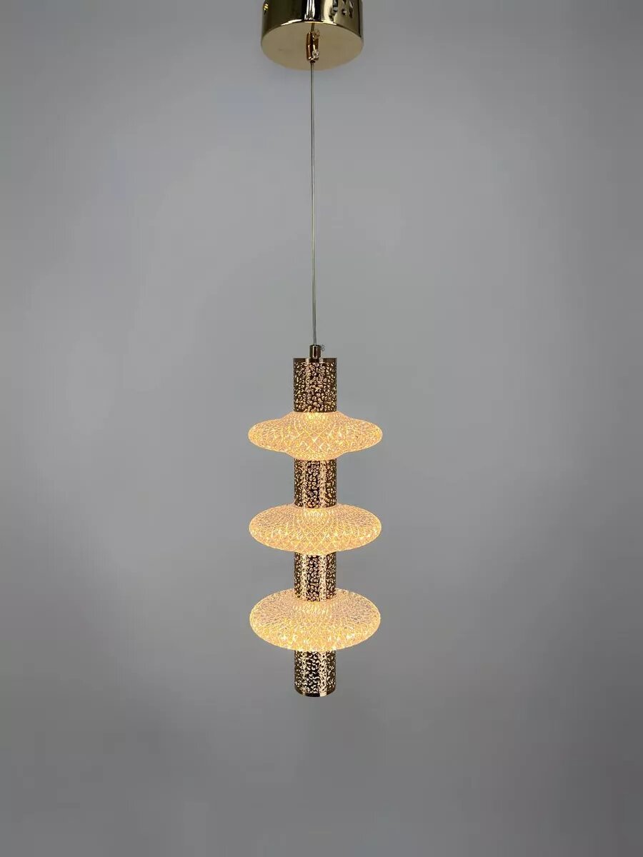 Люстра подвесная потолочная светодиодная на тросах 3 плафона