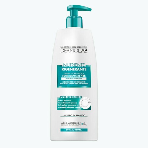 Deborah Dermolab Крем для тела интенсивное восстановление NOURISHING REGENERATING RICH BODY CREAM 48H HYDRATATION con PRO-RETINOLO 330 мл