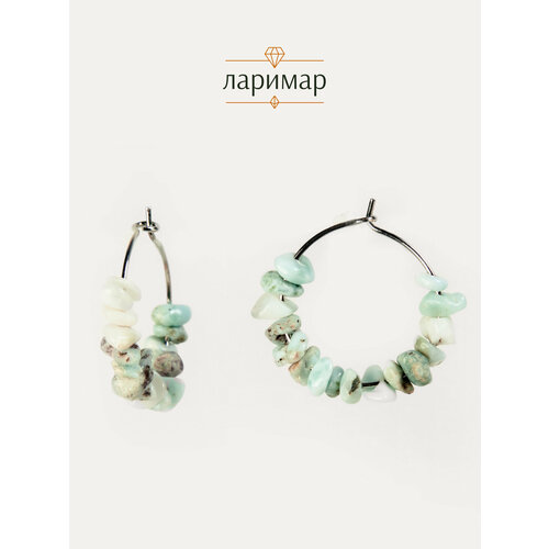 фото Серьги конго bl jewelry, турмалин, хризолит, малахит, хромдиопсид, гранат, ларимар, апатит, цитрин, голубой