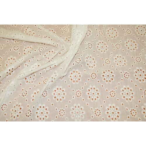 Ткань шитье-ришелье белое снежинки к-34