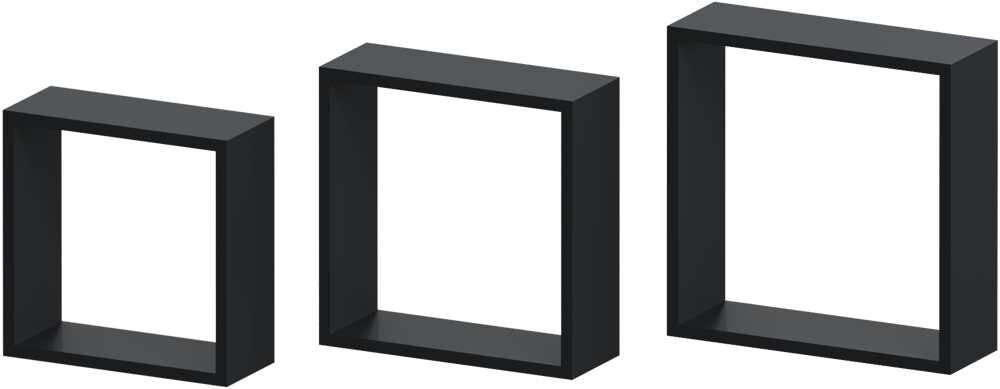 Полка настенная Spaceo 24x24 см/27x27 см/30x30 см МДФ цвет чёрный 3 шт